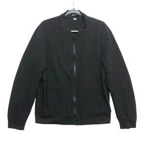 Zara Man Bomber Jacket Mens Large Black Lightweight Full Zip 8492